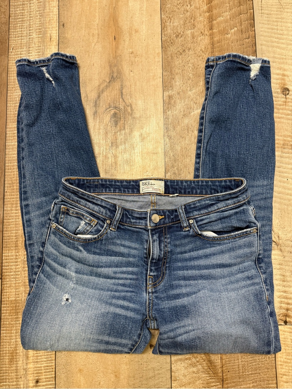 BKE Skinny Jeans in Faded Blue with Light Distressing